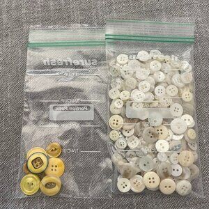 Set of White & Yellow Replacement Button Different Sizes!